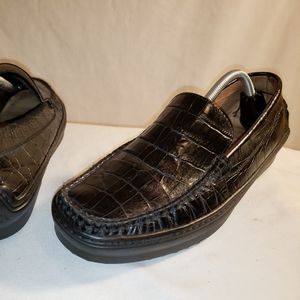 Eddie Bauer Womens Reptile Print Slip on Loafers Black Sz 39 (9 US)